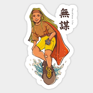 Cool comic girl skateboarding Sticker